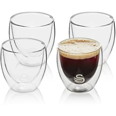 Swan 4 Glass Coffee Double Wall Borosilicate 100ml - Coffee Cups Swan 4 Glass Coffee Double Wall Borosilicate 100ml - Coffee Cups