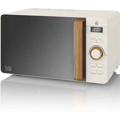 Swan Nordic Mikrowelle - 20L, 800W, 6 Stufen, Timer, Holz-Design Swan Nordic Mikrowelle - 20L, 800W, 6 Stufen, Timer, Holz-Design