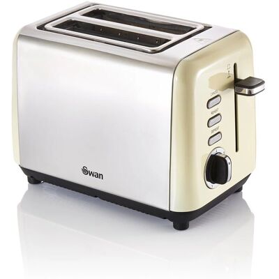 Swan Cream 2-Slice Toaster - Variable Browning Control Swan Cream 2-Slice Toaster - Variable Browning Control