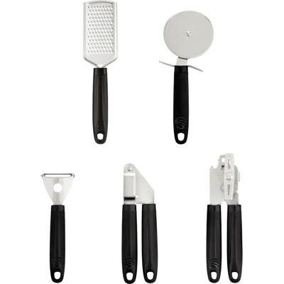 Swan - Stealth 5 Piece Kitchen Gadget Set - Stainless Steel Swan - Stealth 5 Piece Kitchen Gadget Set - Stainless Steel