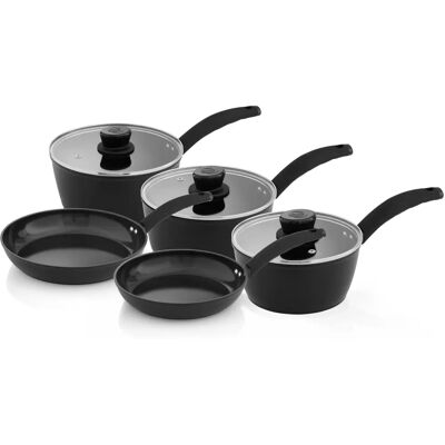 Swan Black Stealth 5-Piece Cookware Set - Cookware Set Swan Black Stealth 5-Piece Cookware Set - Cookware Set