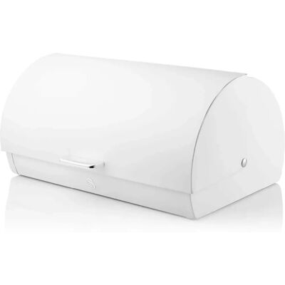 Swan Serenity White Metal Bread Bin - Ventilation, Roll Top, 14L Swan Serenity White Metal Bread Bin - Ventilation, Roll Top, 14L