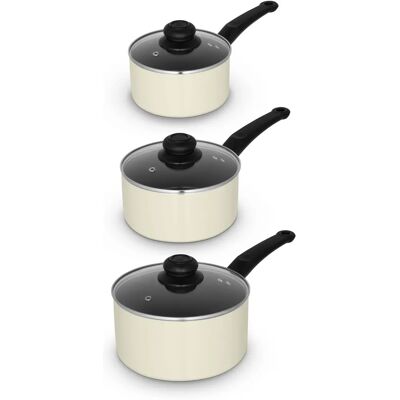 Swan SWPS5023CRM Cream Saucepan Set - Saucepan Set Swan SWPS5023CRM Cream Saucepan Set - Saucepan Set