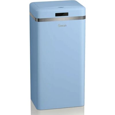 Swan - Poubelle sensor rétro - 45L - Bleue - Automatique & Manuelle Swan - Poubelle sensor rétro - 45L - Bleue - Automatique & Manuelle