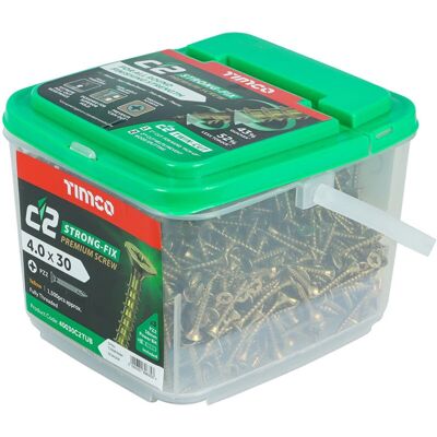 TIMco 40030C2TUB Wood Screw PZ2 CSK ZYP - 4.0 x 30mm TIMco 40030C2TUB Wood Screw PZ2 CSK ZYP - 4.0 x 30mm