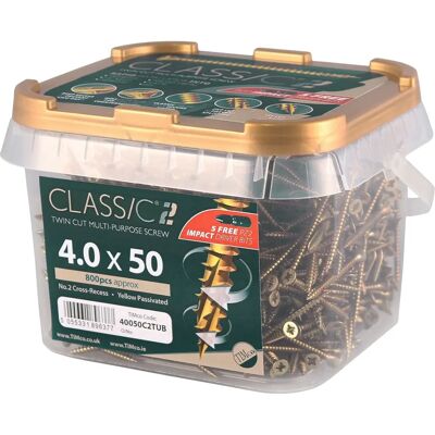 TIMco C2 Classic Wood Screw PZ2 CSK ZYP 4.0 x 40mm - Wood Screw TIMco C2 Classic Wood Screw PZ2 CSK ZYP 4.0 x 40mm - Wood Screw