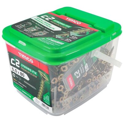 TIMco 50080C2TUB C2 Classic Wood Screw PZ2 CSK ZYP - 5.0 x 80mm - Wood Screw TIMco 50080C2TUB C2 Classic Wood Screw PZ2 CSK ZYP - 5.0 x 80mm - Wood Screw