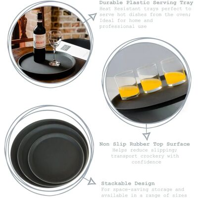 Argon Tableware - Tray - Black - 35cm - Serving Tray Argon Tableware - Tray - Black - 35cm - Serving Tray