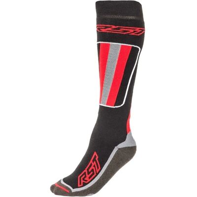 Chaussettes de moto RST Tour - Noir Rouge - M L - Unisexe - Publicité Chaussettes de moto RST Tour - Noir Rouge - M L - Unisexe - Publicité