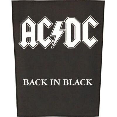 AC/DC Back In Black Logo Skvrna na Záda - Typ nášivky AC/DC Back In Black Logo Skvrna na Záda - Typ nášivky