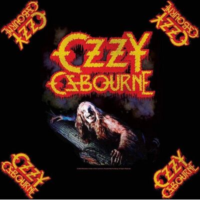 Svart Ozzy Osbourne Bandana - Bark at the Moon Officiell 55cm Svart Ozzy Osbourne Bandana - Bark at the Moon Officiell 55cm