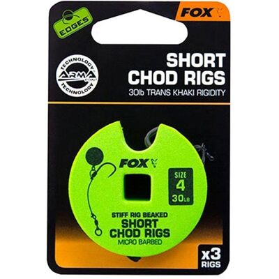 Fox Edges Short Chod Rig Barbed Dourado - Rig de pêche - Publicité Fox Edges Short Chod Rig Barbed Dourado - Rig de pêche - Publicité