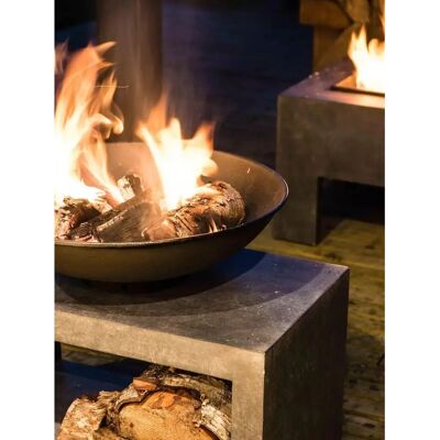 Ivyline Fire Pit & Rectangle Console - Modern Garden Fire Set Ivyline Fire Pit & Rectangle Console - Modern Garden Fire Set