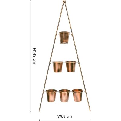 Ivyline Outdoor Vertical Gold Metal Wall Plant Stand with Planters - Gold - H148cm - Planter Ø14cm - Plant Stand Ivyline Outdoor Vertical Gold Metal Wall Plant Stand with Planters - Gold - H148cm - Planter Ø14cm - Plant Stand