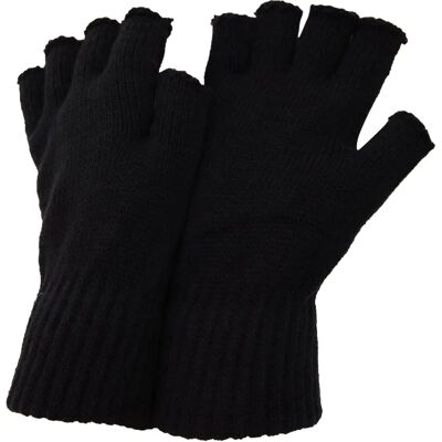 FLOSO Herren Fingerlose Winterhandschuhe - Schwarz, Grau/Blau FLOSO Herren Fingerlose Winterhandschuhe - Schwarz, Grau/Blau