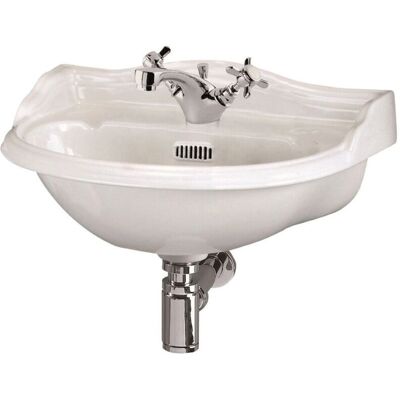 Hudson Reed Ryther Wall Hung Cloakroom Basin 500mm Wide 1 Tap Hole - Cloakroom Basin Hudson Reed Ryther Wall Hung Cloakroom Basin 500mm Wide 1 Tap Hole - Cloakroom Basin