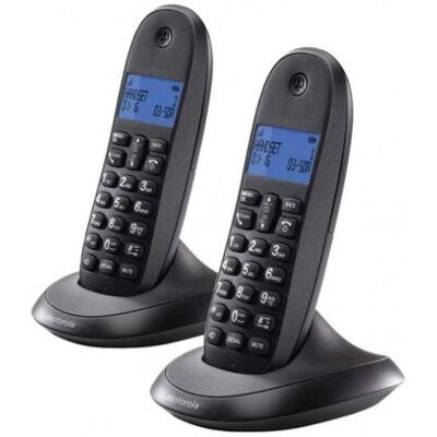 Motorola C1002 Schnurlostelefon - 2 Stück - Grau Motorola C1002 Schnurlostelefon - 2 Stück - Grau