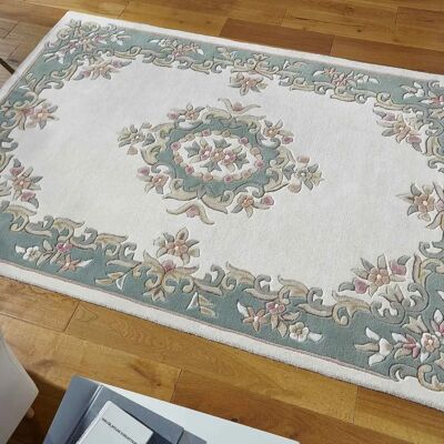 ORIENTAL WEAVERS - Traditional Pure Wool Rug - Cream Green ORIENTAL WEAVERS - Traditional Pure Wool Rug - Cream Green