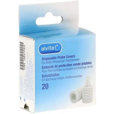 Coversondes jetables pour thermomètre infrarouge auriculaire Alvita - 20 pcs - Publicité Coversondes jetables pour thermomètre infrarouge auriculaire Alvita - 20 pcs - Publicité