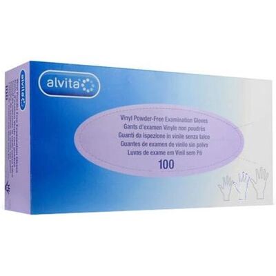 Gants d'examen en vinyle Alvita - Sans poudre, Non stérile, Taille L - Publicité Gants d'examen en vinyle Alvita - Sans poudre, Non stérile, Taille L - Publicité