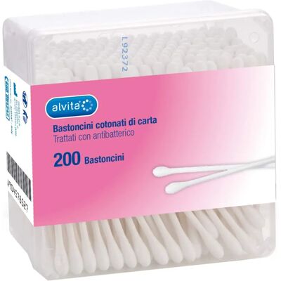 Cotton fioc Alvita - 200 pezzi - Igiene orecchie & naso Cotton fioc Alvita - 200 pezzi - Igiene orecchie & naso