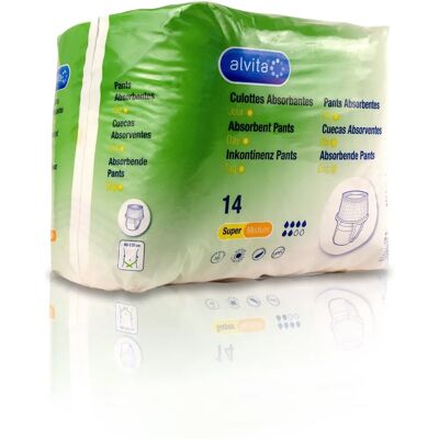 Alvita 14 Peças Absorventes Noturnos para Incontinência - Discreto, Absorvente, Unissex Alvita 14 Peças Absorventes Noturnos para Incontinência - Discreto, Absorvente, Unissex