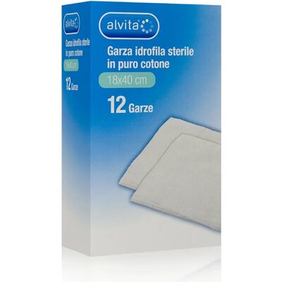 Garza Sterile Alvita 36x40cm - Medicazione per ferite Garza Sterile Alvita 36x40cm - Medicazione per ferite