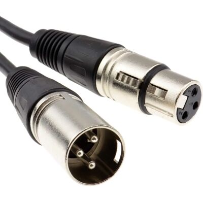 kenable - XLR Male to Female Cable - 0.25m - Black - Cable kenable - XLR Male to Female Cable - 0.25m - Black - Cable