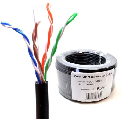 kenable - CAT5e Cable - Outdoor - 50m - Ethernet Cable kenable - CAT5e Cable - Outdoor - 50m - Ethernet Cable