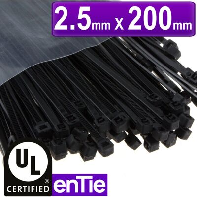 Kenable - enTie - Black - 2.5mm x 200mm - Cable Tie Kenable - enTie - Black - 2.5mm x 200mm - Cable Tie