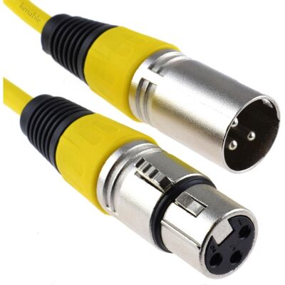 kenable 009363 Audio Cable - 0.3m XLR Microphone Lead - Yellow kenable 009363 Audio Cable - 0.3m XLR Microphone Lead - Yellow