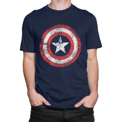 Marvel Captain America 2XL Marineblau Shield T-Shirt - T-Shirt Marvel Captain America 2XL Marineblau Shield T-Shirt - T-Shirt