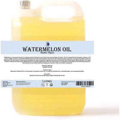 Mystic Moments Watermelon Carrier Oil - 5L - Carrier Oil Mystic Moments Watermelon Carrier Oil - 5L - Carrier Oil
