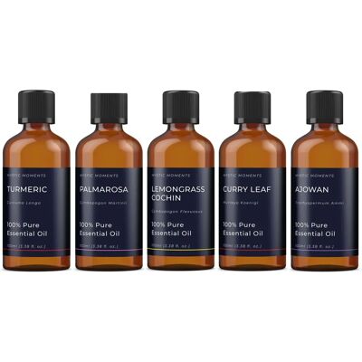 Mystic Moments - Essential Oils Of India - 5x100ml - Pack regalo - Essential Oils Mystic Moments - Essential Oils Of India - 5x100ml - Pack regalo - Essential Oils