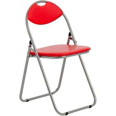 Harbour Housewares Red Padded Folding Desk Chair - Home Office, Events Harbour Housewares Red Padded Folding Desk Chair - Home Office, Events