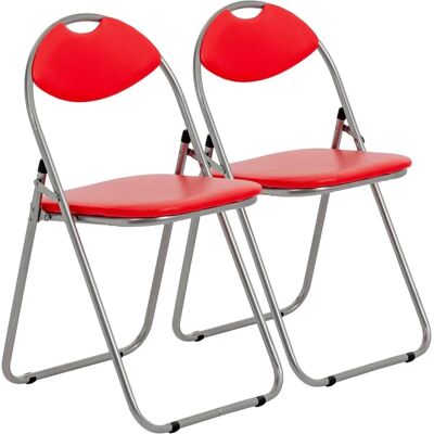 Chaise de Bureau Pliable Rouge Harbour Housewares - Supportive, 91x44x5cm - Publicité Chaise de Bureau Pliable Rouge Harbour Housewares - Supportive, 91x44x5cm - Publicité