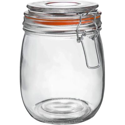 Argon Tableware Glass Storage Jar with Airtight Clip Lid - 750ml - Orange Seal - Glass Storage Jar - Kitchen Storage Argon Tableware Glass Storage Jar with Airtight Clip Lid - 750ml - Orange Seal - Glass Storage Jar - Kitchen Storage