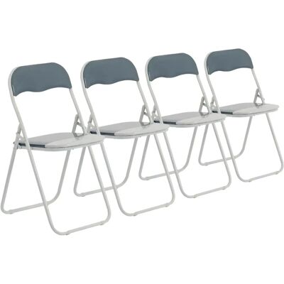 Harbour Housewares Grey/White Foldable Desk Chair - Pack of 4 Harbour Housewares Grey/White Foldable Desk Chair - Pack of 4