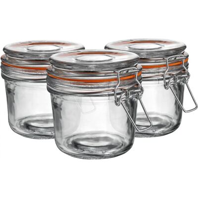 Argon Tableware - Glass Storage Jars Set 350ml Clip Top Argon Tableware - Glass Storage Jars Set 350ml Clip Top