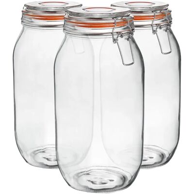 Argon Glass Storage Jars 2L Set - Orange - Airtight - Kitchen Storage Argon Glass Storage Jars 2L Set - Orange - Airtight - Kitchen Storage