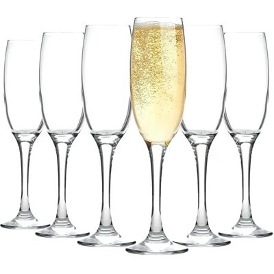 Argon Tableware Champagne Flutes - 24 Glasses - 220ml - Transparent - Party Pack - Champagne Flutes Argon Tableware Champagne Flutes - 24 Glasses - 220ml - Transparent - Party Pack - Champagne Flutes