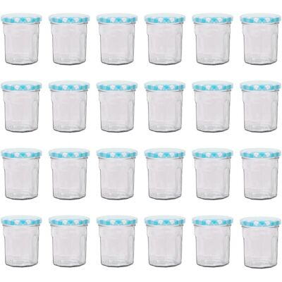 Argon - Jam Jar - 150ml - Blue Check Lid - Glass Jam Jar Argon - Jam Jar - 150ml - Blue Check Lid - Glass Jam Jar