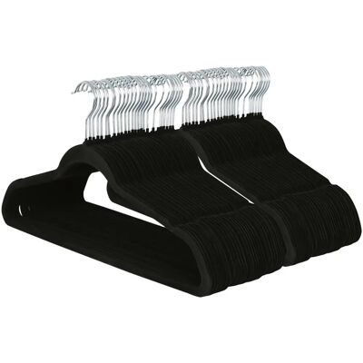 Harbour Housewares - 45cm - Velvet Non-Slip - Black - Hangers Harbour Housewares - 45cm - Velvet Non-Slip - Black - Hangers
