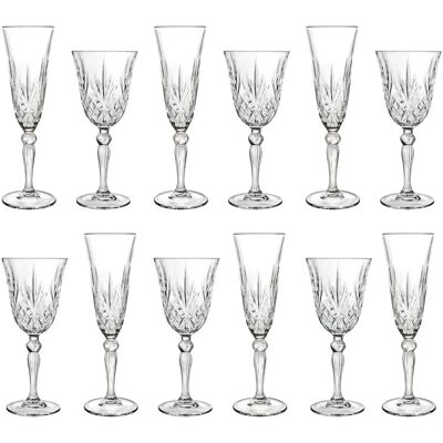 Rcr Crystal Melodia Wine & Champagne Glasses Set Rcr Crystal Melodia Wine & Champagne Glasses Set