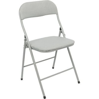 Harbour Housewares - Chaise pliante en métal et tissu rembourré - Gris - Publicité Harbour Housewares - Chaise pliante en métal et tissu rembourré - Gris - Publicité
