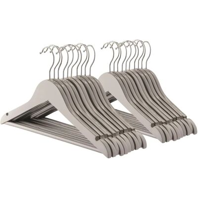 Harbour Housewares - Wooden Hangers - Gray - 20x - Hangers Harbour Housewares - Wooden Hangers - Gray - 20x - Hangers