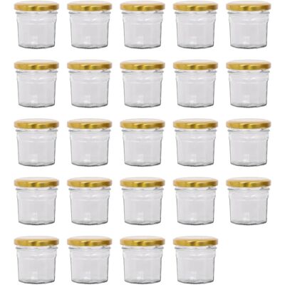 Argon - 24x90ml Jar Set - Gold Lids - Tableware Argon - 24x90ml Jar Set - Gold Lids - Tableware