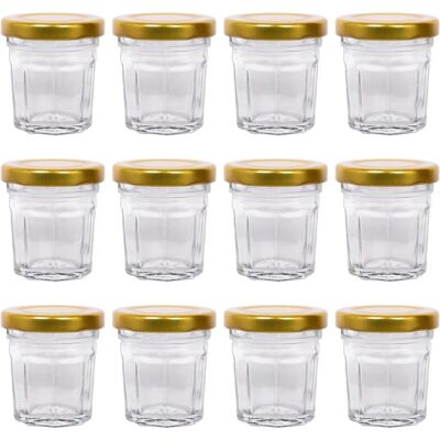 Argon - 12x30ml - Gold lids - Glass Jam Jars Argon - 12x30ml - Gold lids - Glass Jam Jars