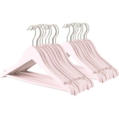 Harbour Housewares - Hangers - Light Pink - Wooden Harbour Housewares - Hangers - Light Pink - Wooden