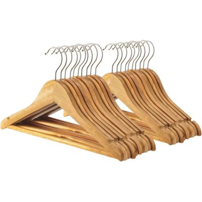 Harbour Housewares - Wooden Hangers - Brown - Wood - Hangers Harbour Housewares - Wooden Hangers - Brown - Wood - Hangers